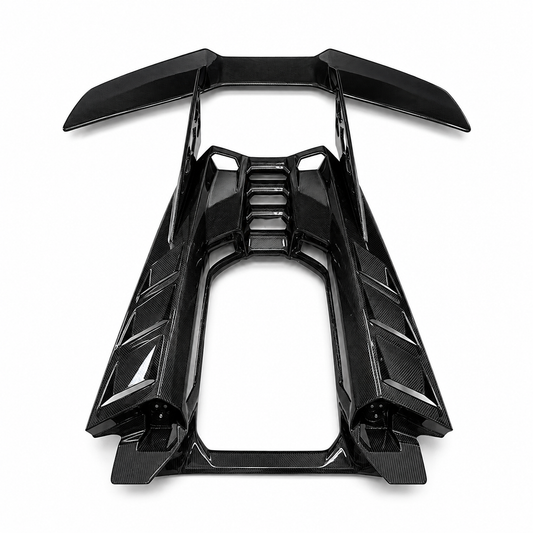DF Upgrade Dry Carbon Fiber Engine Deck Rear Spoiler Wing Kit for Lamborghini Revuelto