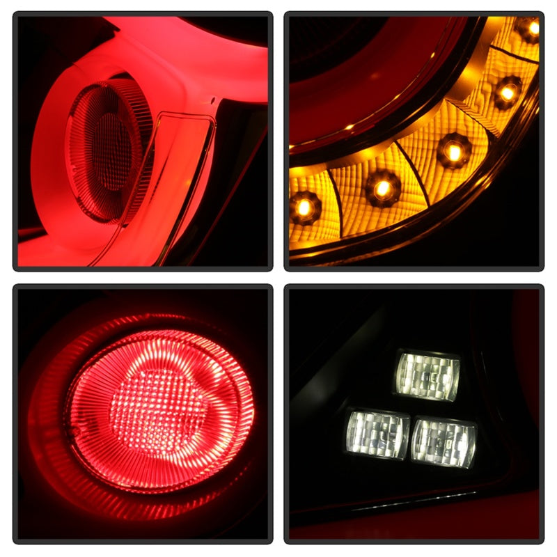 FR SPORT Spyder 16-18 Honda Civic 4 Door Light Bar LED Tail Lights - Black Smoke...