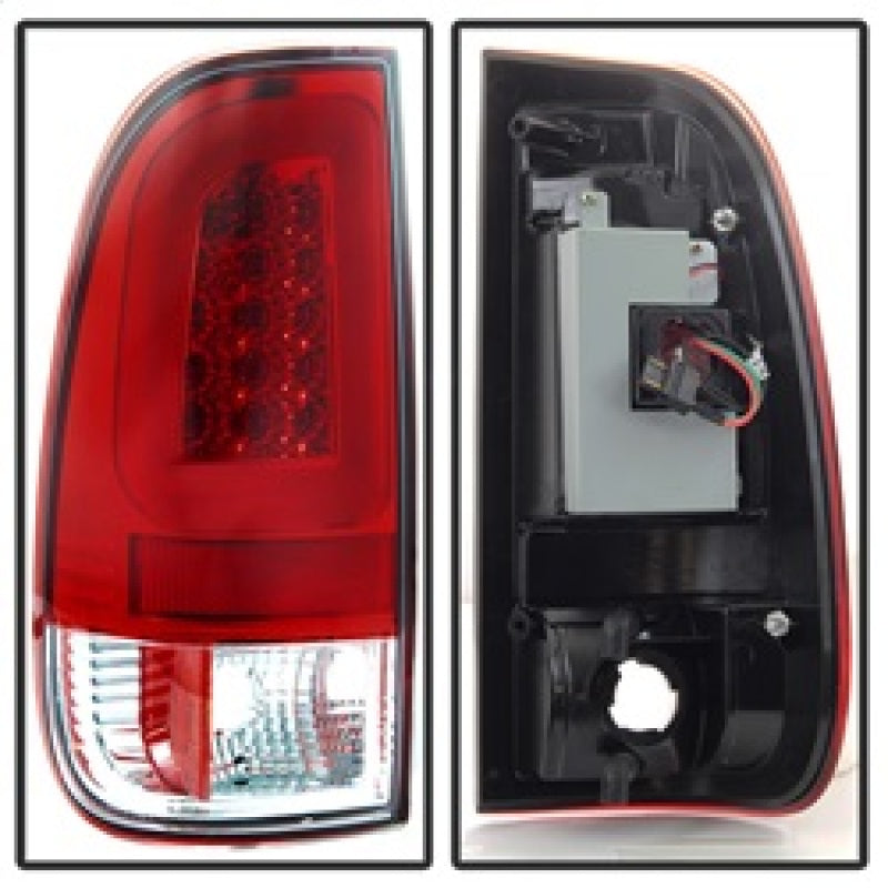 FR SPORT Spyder 97-03 Ford F150 Stylsd. F250 V3 Light Bar LED Tail Lights - Red/Clr...