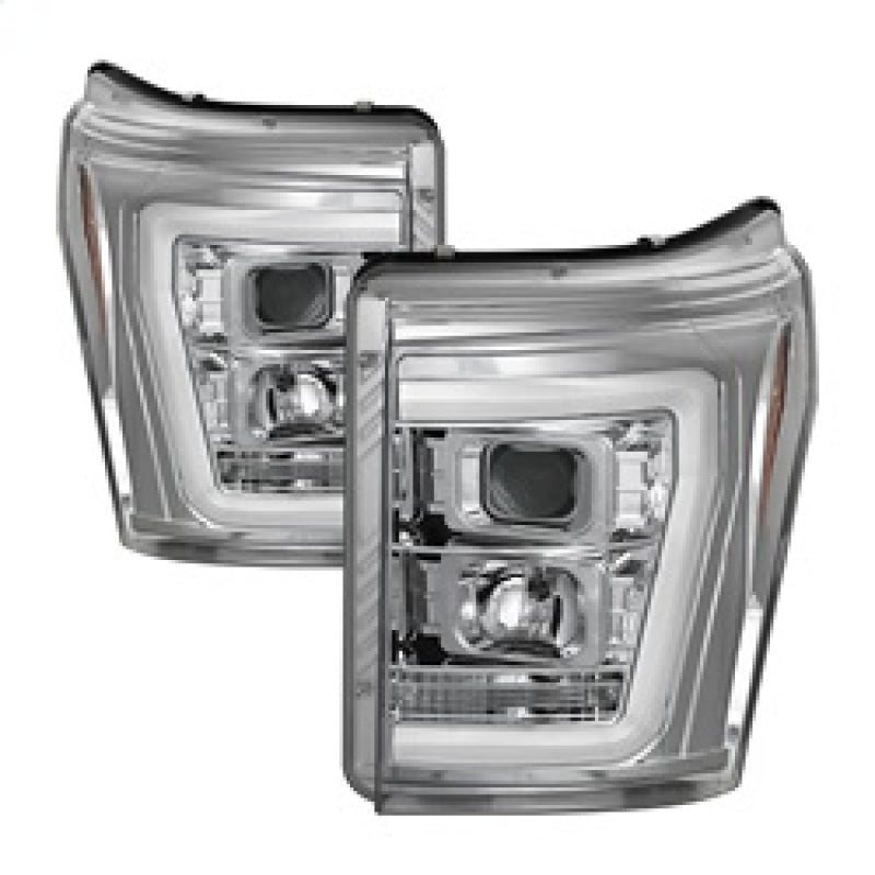 FR SPORT Spyder 11-16 Ford F-250/F-350 V2 Projector Headlights - Light Bar DRL - Chrome...