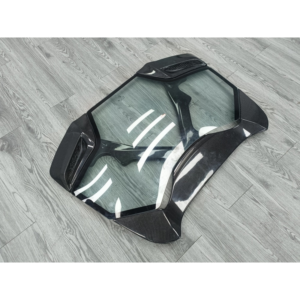 Ferrari 488 Spider | Phoenyx Design Carbon Fiber Engine Bay Cover with Glass