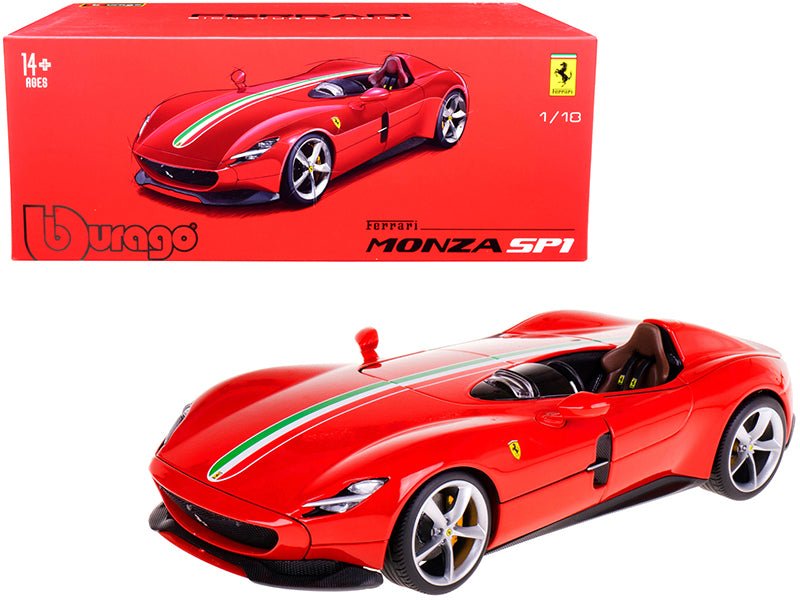 Rapid Vehicles Ferrari Monza SP1 Red with Italian Flag Stripes "Signature Series" 1/18 Diecast...