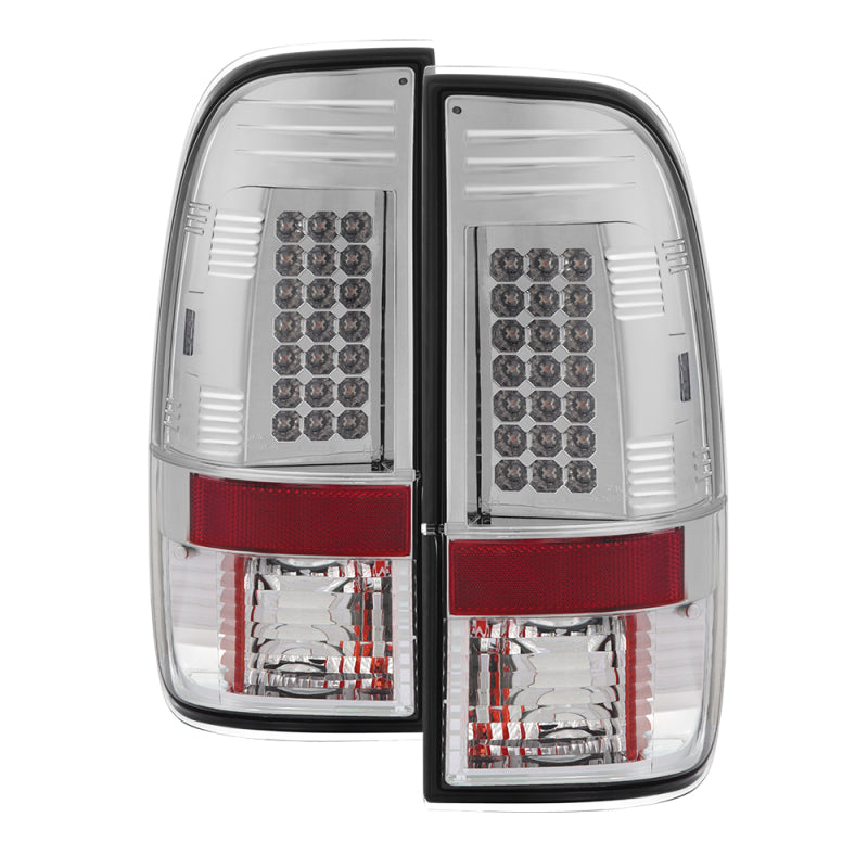 FR SPORT Spyder Ford F150 side 97-03/F250/350/450 Super Duty 99-07 LED Tail Lights Chrm...