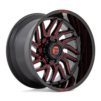 Fuel Off-Road Hurricane D808 Gloss Black Milled Wheels with Red Accents - D80820008247