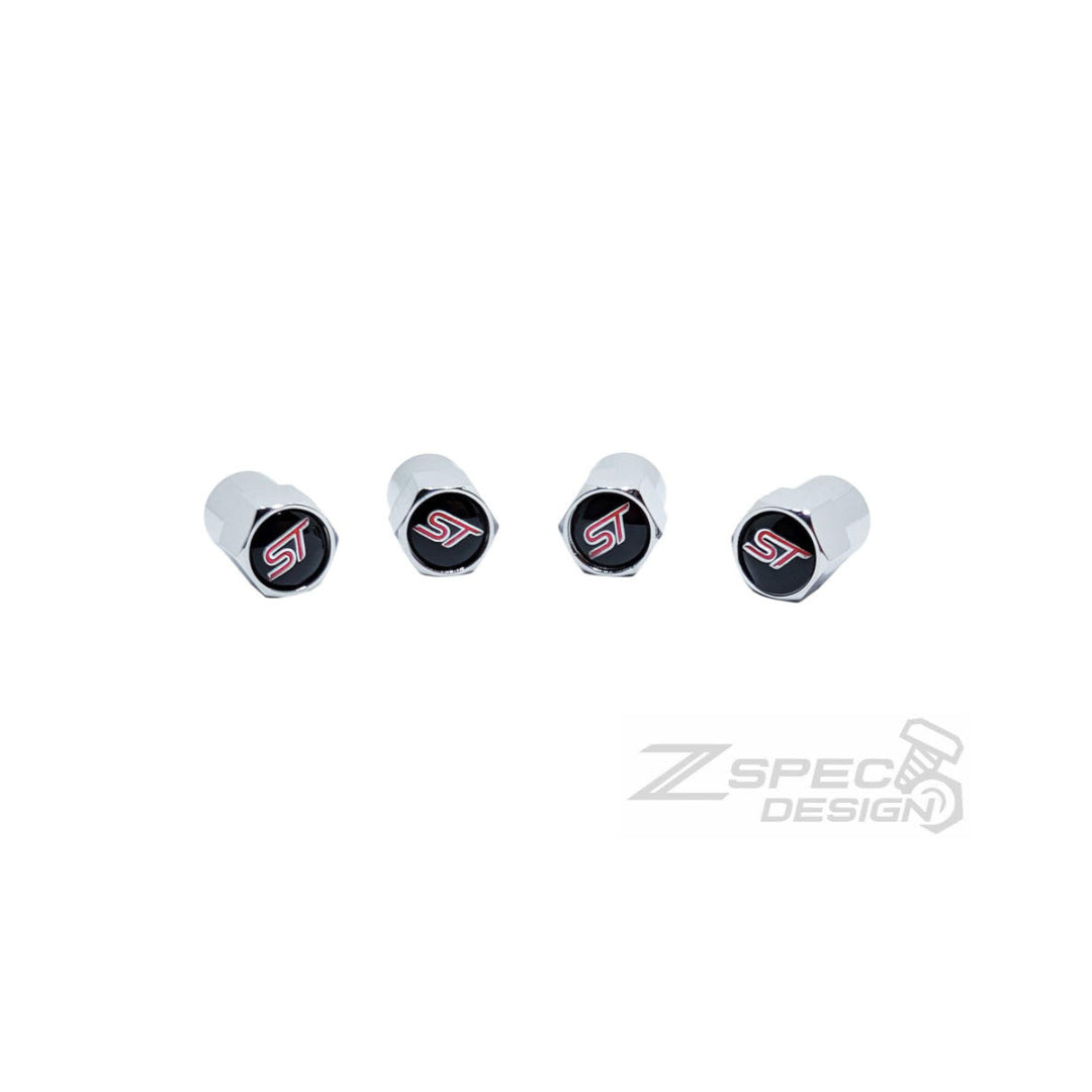 Chrome Valve Stem Tire Caps, "ST" style, for Focus, Fiesta others