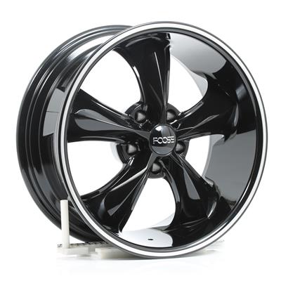 Foose Legend Series Black Wheels With Machined Lip - F10418806145
