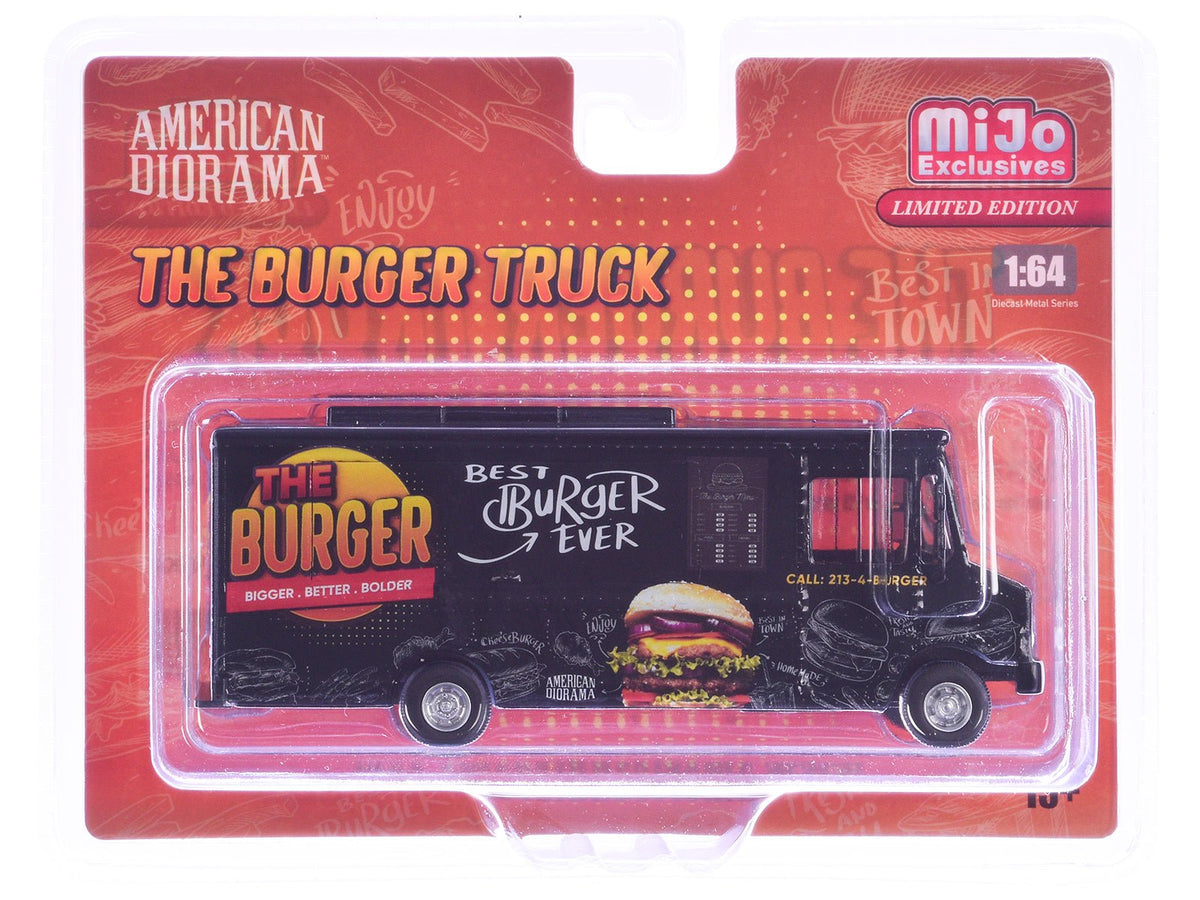 Rapid Vehicles Food Truck "The Burger Truck" Black with Graphics 1/64 Diecast Model by American...