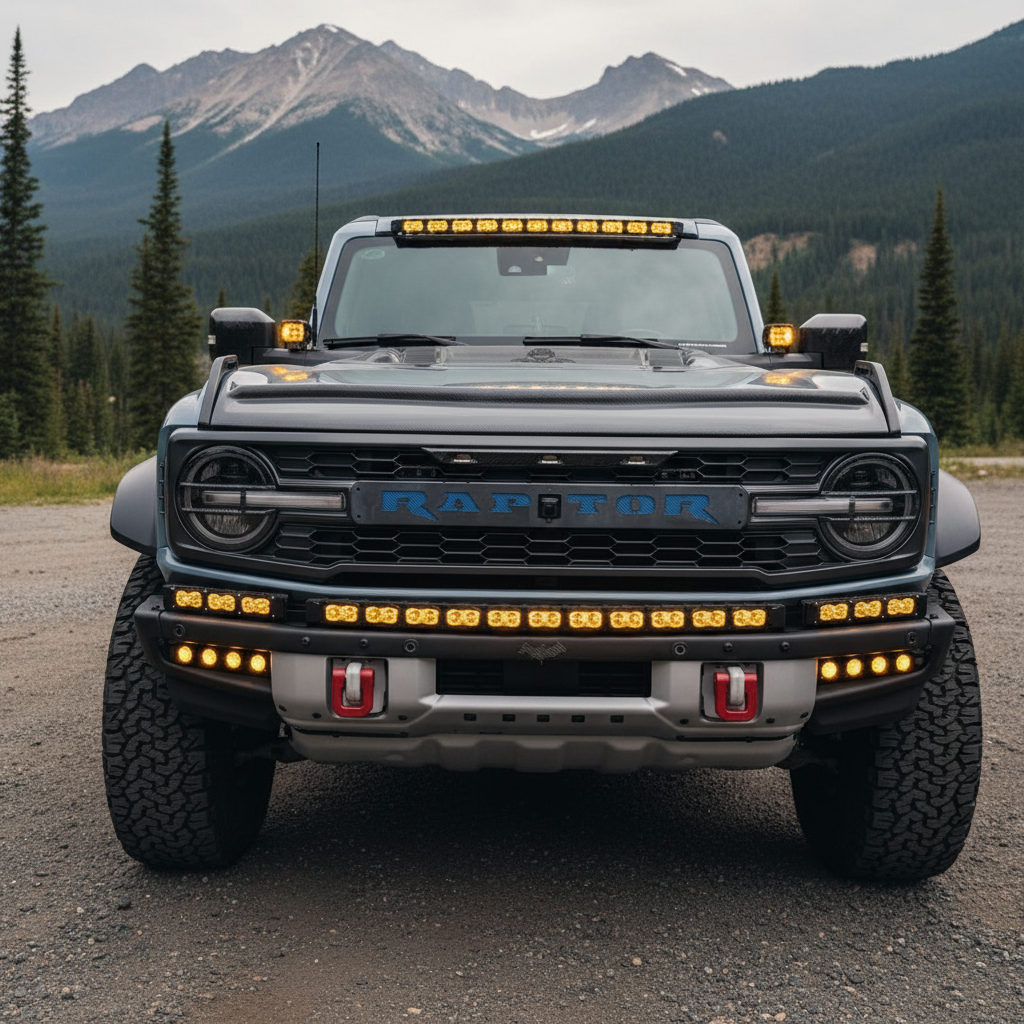 2022+ Ford Bronco Raptor Light Bar Extensions