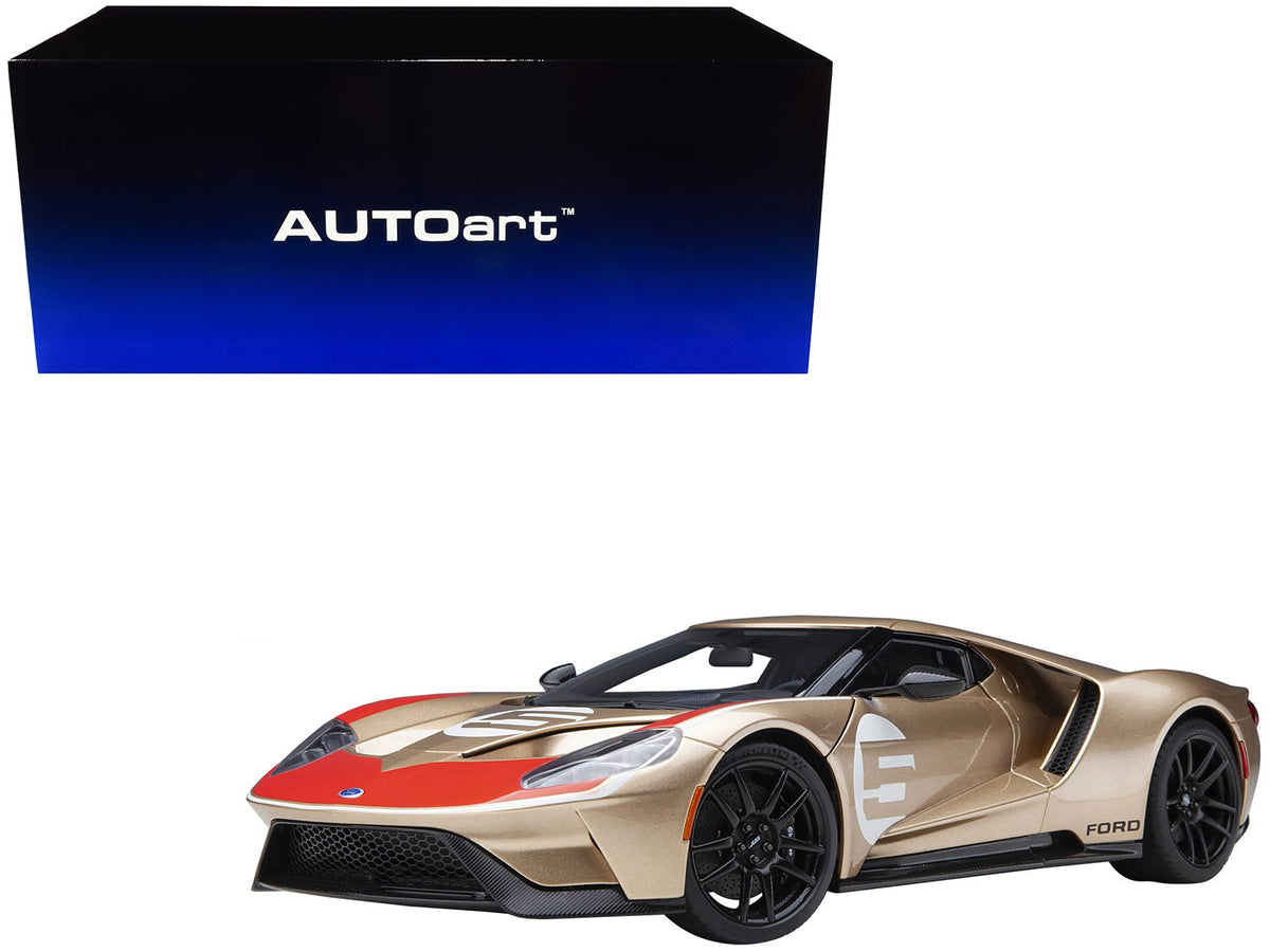 Rapid Vehicles Ford GT Heritage Edition #5 "Holman Moody" Gold Metallic with Red and White...