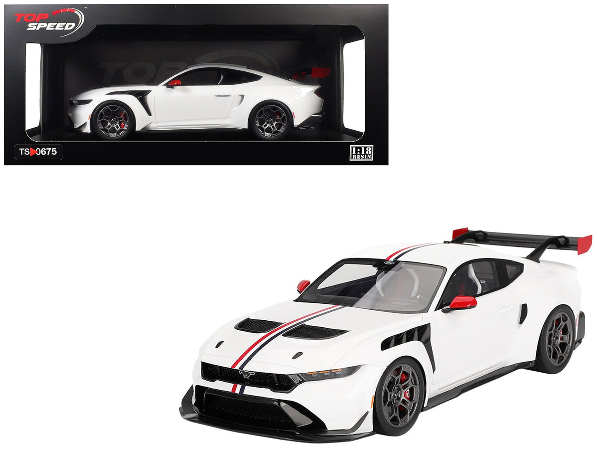 Rapid Vehicles Ford Mustang GTD "Spirit of America" White with Red and Blue Stripes 1/18 Model...