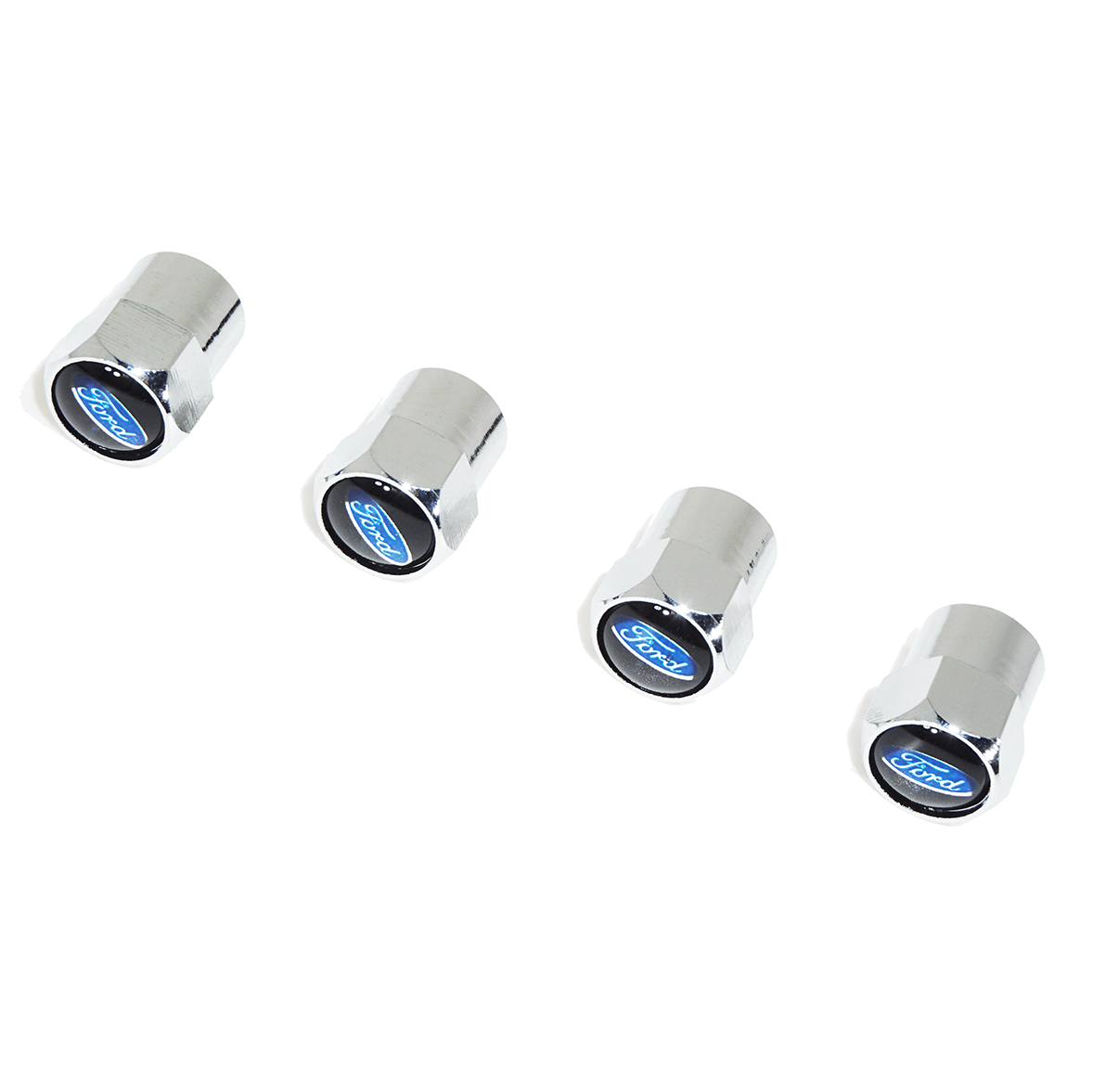 Chrome Valve Stem Tire Caps, Style: Ford Oval Style