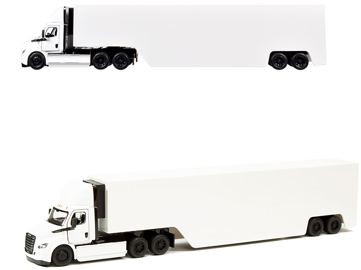 Rapid Vehicles Freightliner eCascadia Truck with Container Trailer White 1/62 Diecast Model Car...