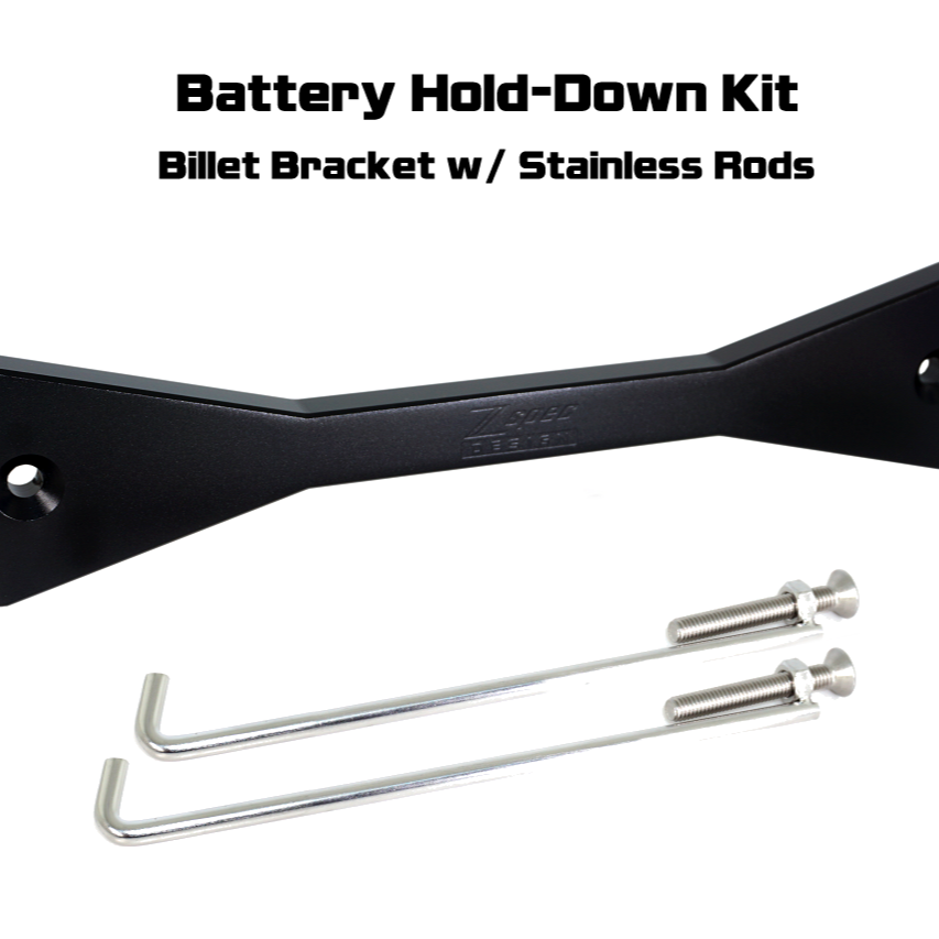 ZSPEC Battery Hold Down/Bracket for Datsun Z/ZX Cars, Billet w/ Stainless Hardware
