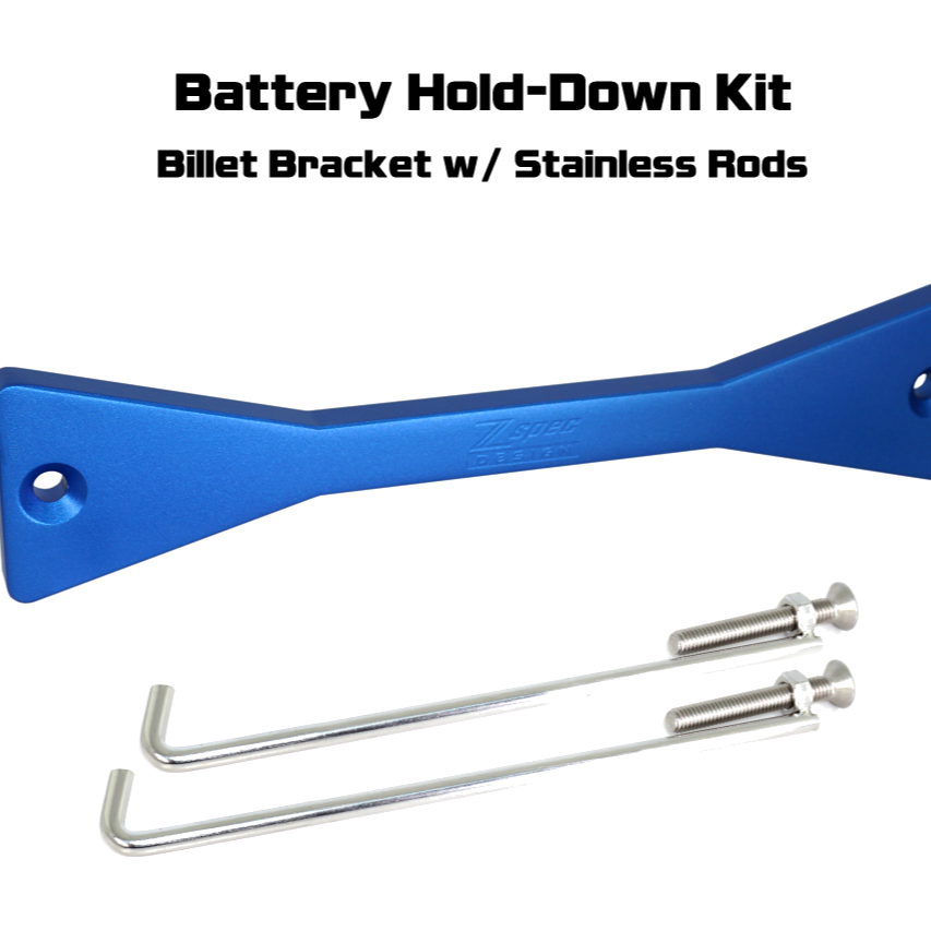 ZSPEC Battery Hold Down/Bracket for Datsun Z/ZX Cars, Billet w/ Stainless Hardware