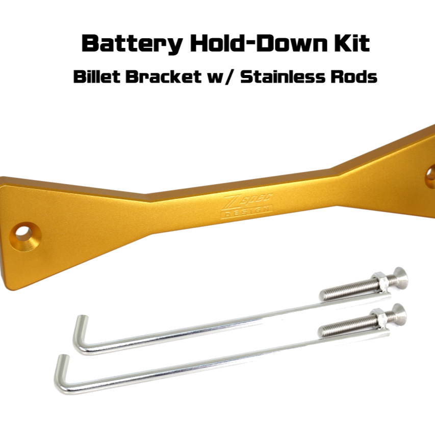 ZSPEC Battery Hold Down/Bracket for Datsun Z/ZX Cars, Billet w/ Stainless Hardware