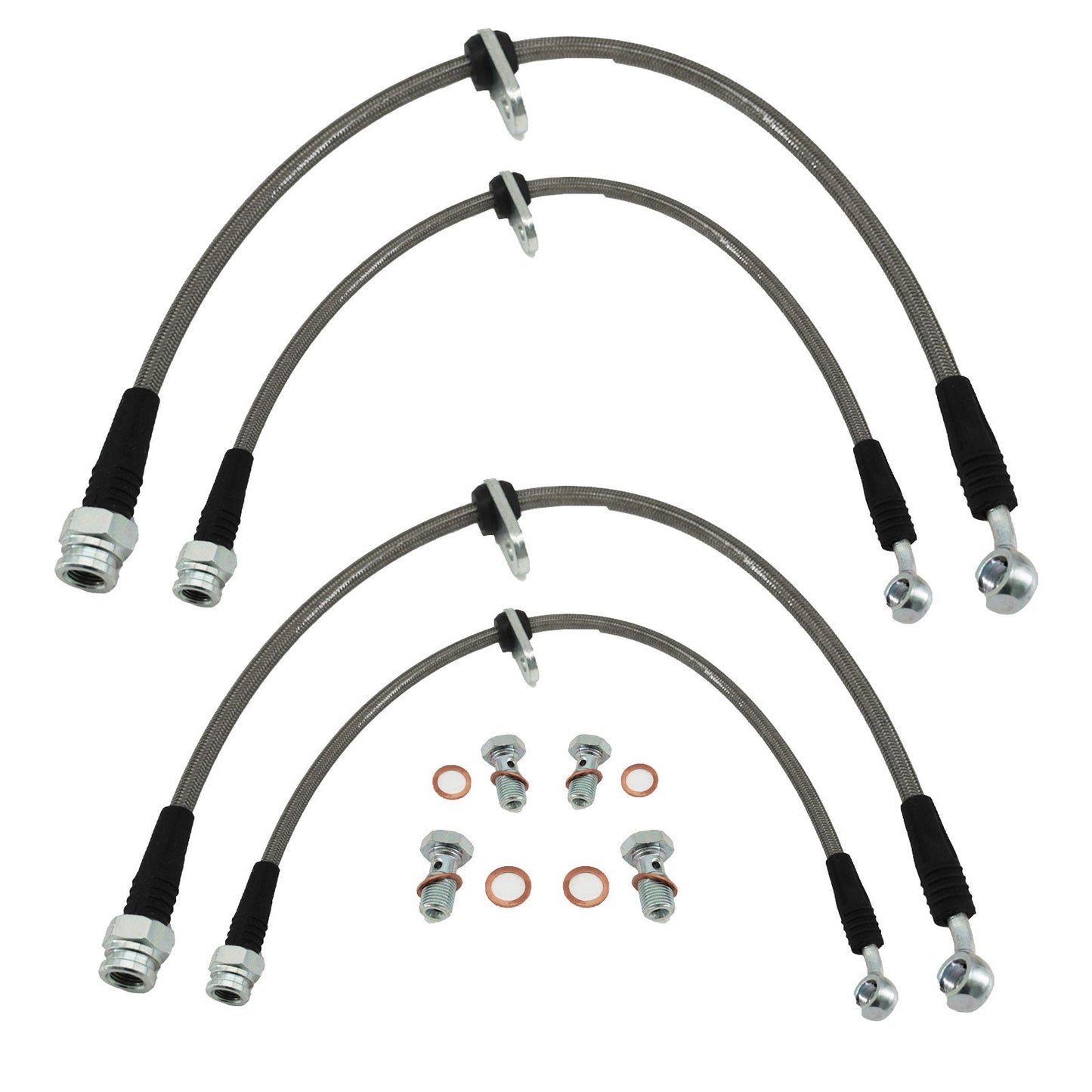 Stainless Steel Front & Rear Brake Line Kit for 92-95 Honda Civic w/rear disc EG