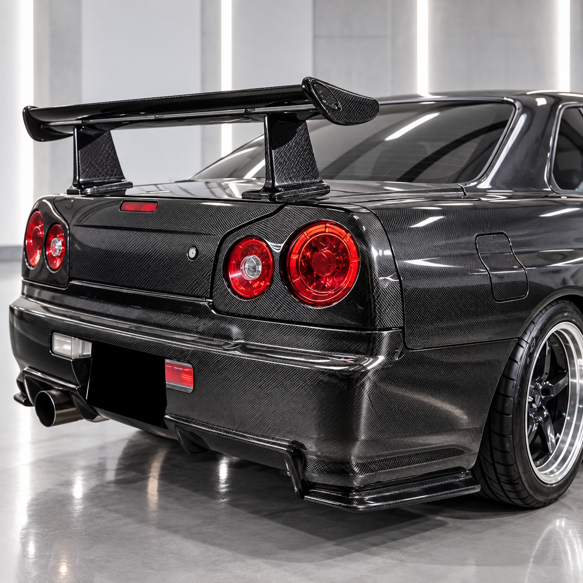 Carbon Fiber Rear Taillight Cover for Nissan Skyline R34 GTR GTT GT