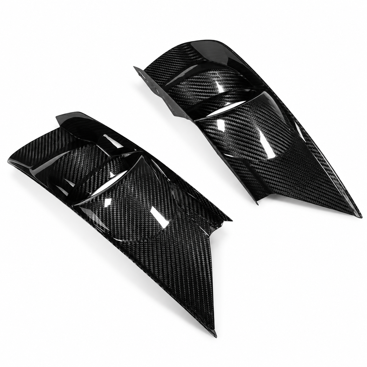 Carbon Fiber Front Bumper Fog Light Bezel Cover for Ford Mustang