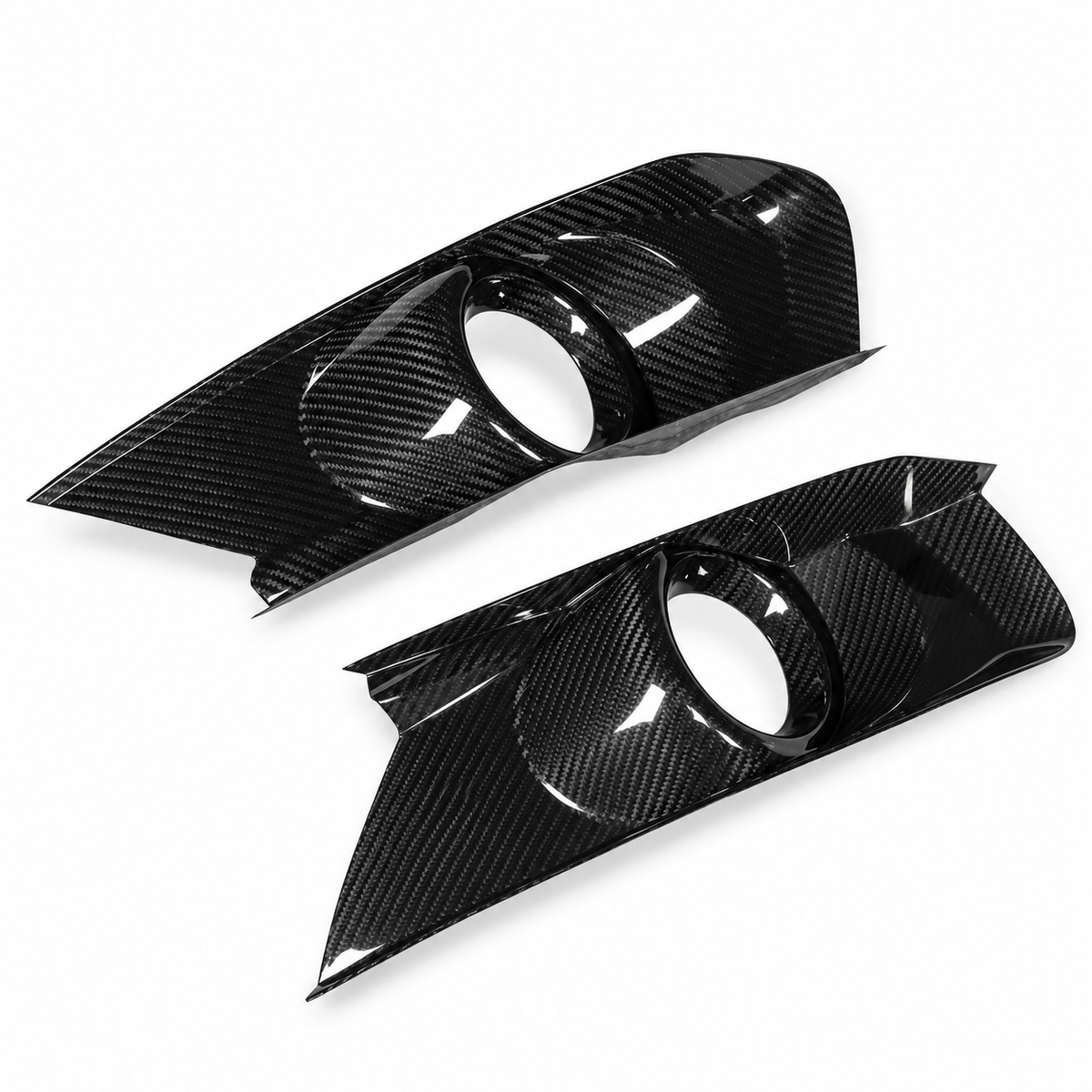 Carbon Fiber Front Bumper Fog Light Bezel Cover for Ford Mustang