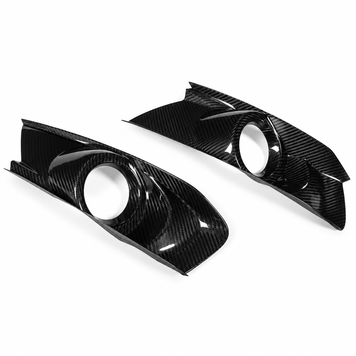 Carbon Fiber Front Bumper Fog Light Bezel Cover for Ford Mustang