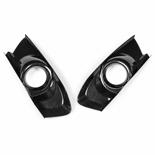 Carbon Fiber Front Bumper Fog Light Bezel Cover for Ford Mustang