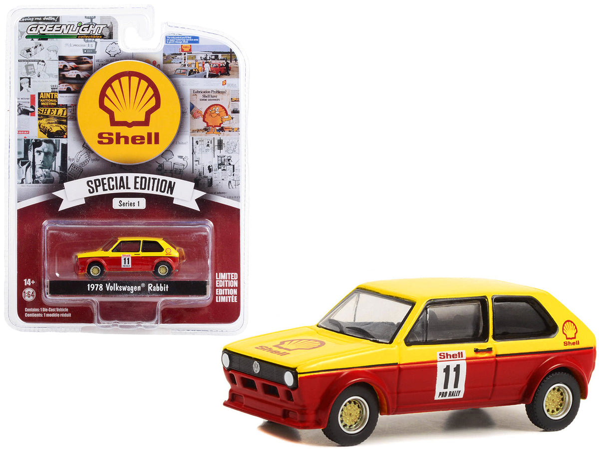 Rapid Vehicles 1978 Volkswagen Rabbit #11 Pro Rally Yellow and Red "Shell Oil" "Shell Oil Special...
