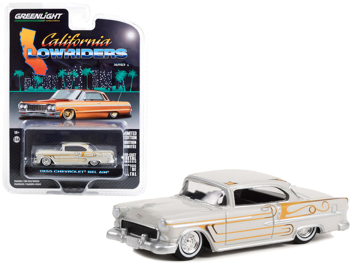 Rapid Vehicles 1955 Chevrolet Bel Air Custom Light Gray Metallic and Gold Graphics "California...