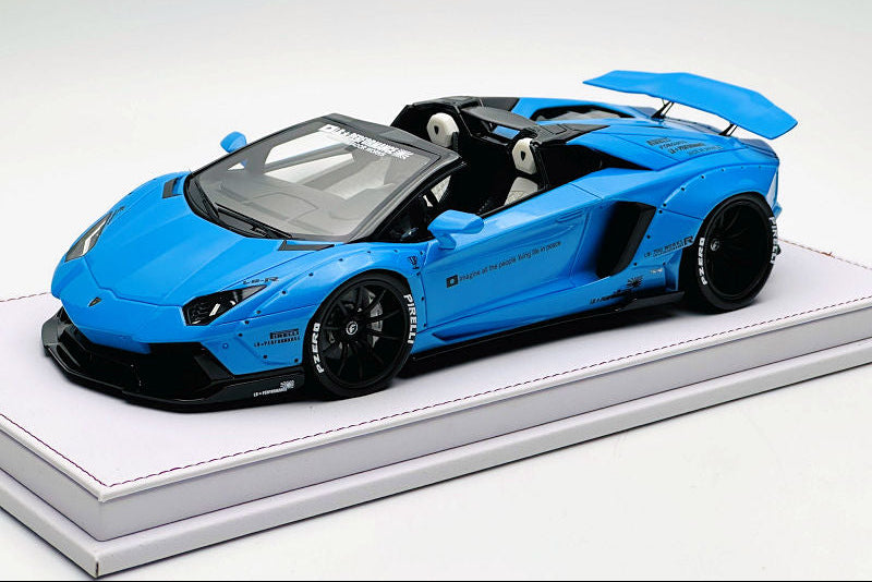 GL Model Lamborghini Aventador Roadster SVJ Lake Blue 1:18 WITH DISPLAY