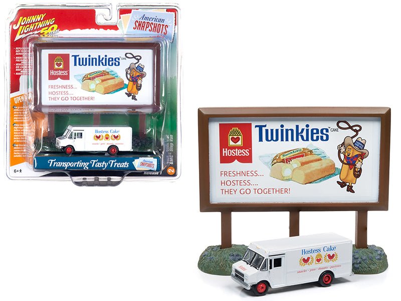 Rapid Vehicles GMC Step Van White with "Hostess" Country Billboard "Johnny Lightning 50th...