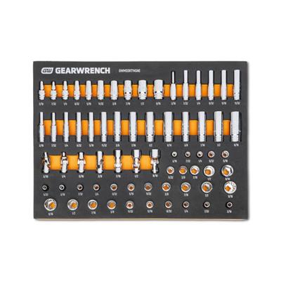 Gearwrench Socket Set, 68-Piece, SAE, Steel, Chrome, 1/4 in. Drive, 6-point, 12-point, EVA Foam, Set - GWMSSKT14SAE