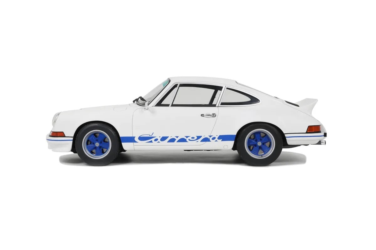 STM Diecast GT Spirit 1973 Porsche 911 Carrera RS 2.7 Coupe White w/ Blue Wheels and Deco 1:12 -...