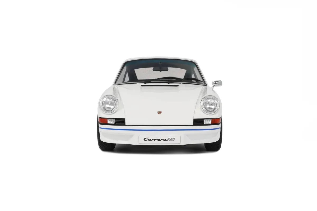 STM Diecast GT Spirit 1973 Porsche 911 Carrera RS 2.7 Coupe White w/ Blue Wheels and Deco 1:12 -...