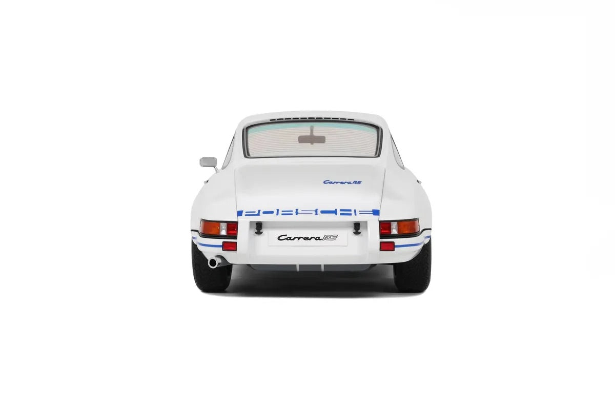 STM Diecast GT Spirit 1973 Porsche 911 Carrera RS 2.7 Coupe White w/ Blue Wheels and Deco 1:12 -...