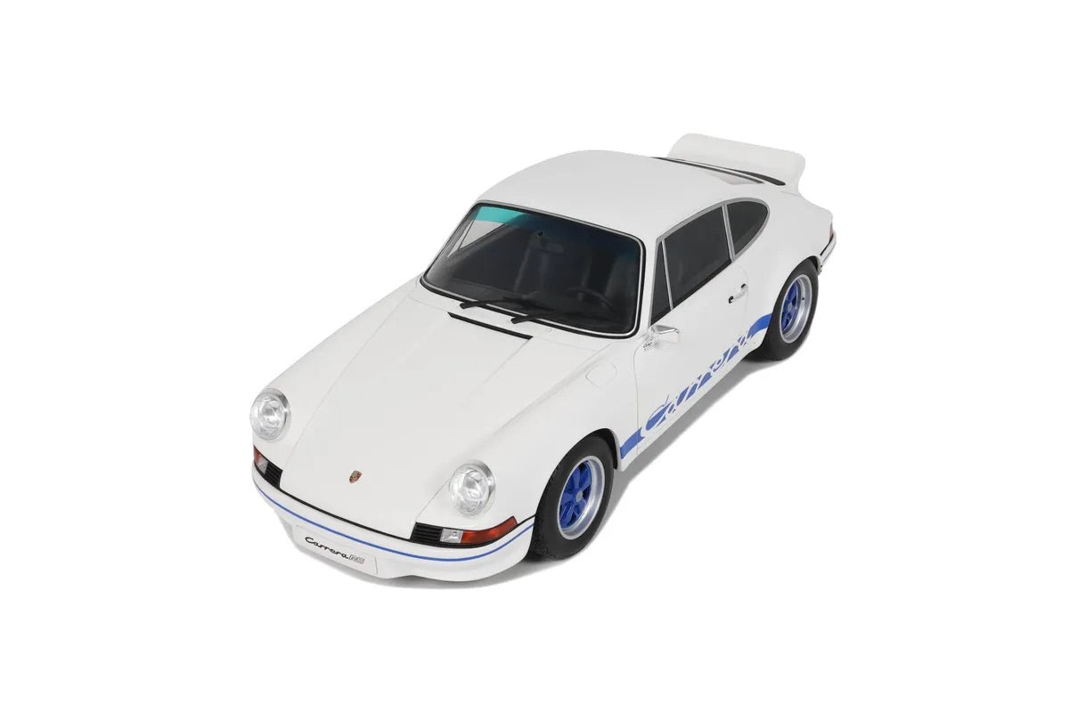 STM Diecast GT Spirit 1973 Porsche 911 Carrera RS 2.7 Coupe White w/ Blue Wheels and Deco 1:12 -...