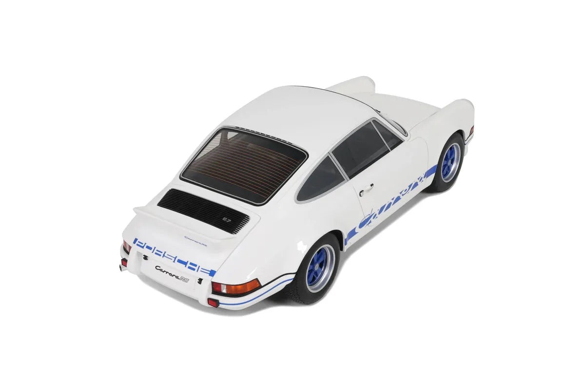 STM Diecast GT Spirit 1973 Porsche 911 Carrera RS 2.7 Coupe White w/ Blue Wheels and Deco 1:12 -...