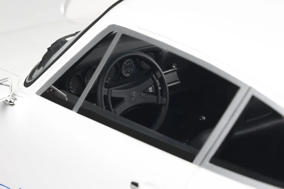 STM Diecast GT Spirit 1973 Porsche 911 Carrera RS 2.7 Coupe White w/ Blue Wheels and Deco 1:12 -...