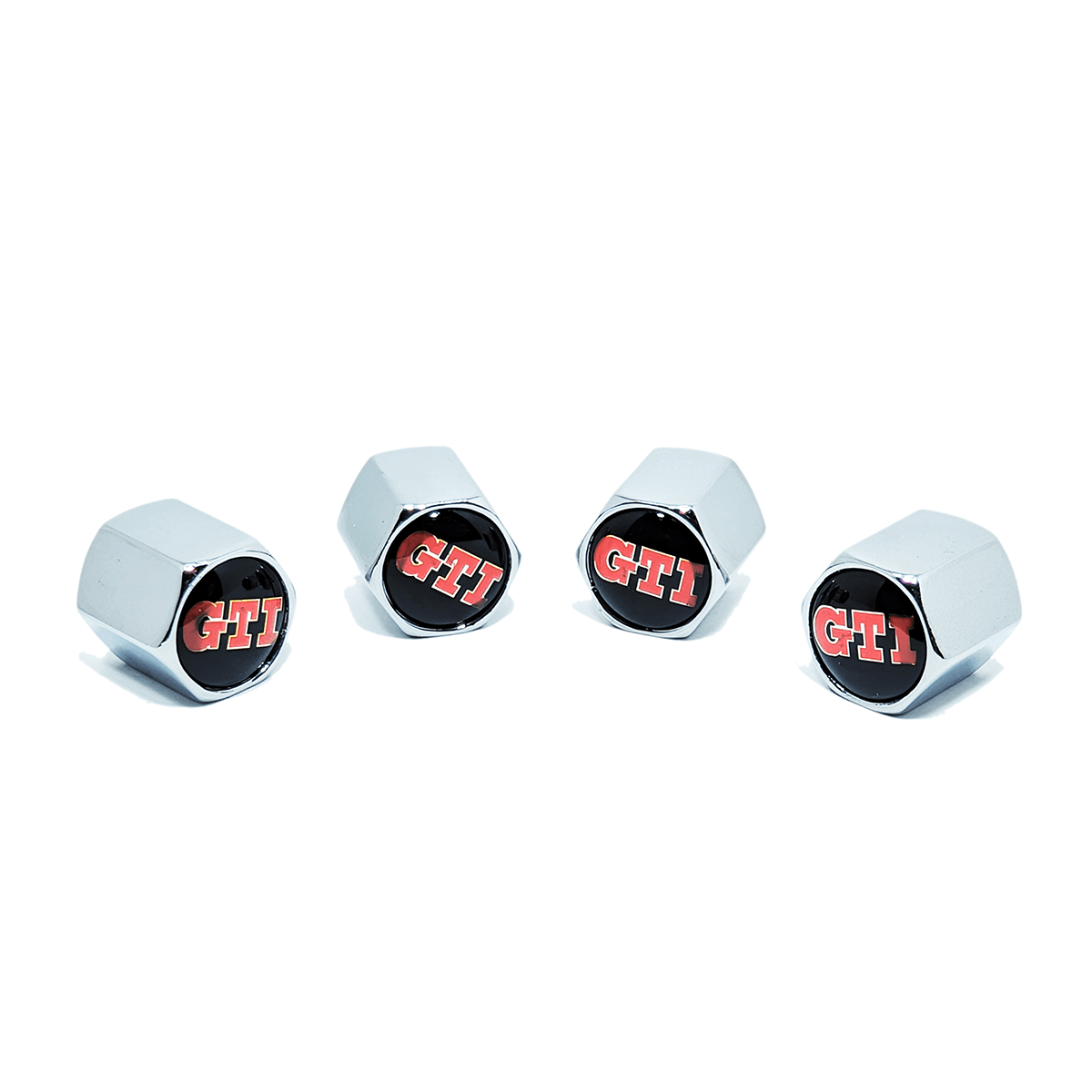 Chrome Valve Stem Tire Caps, Style: GTI