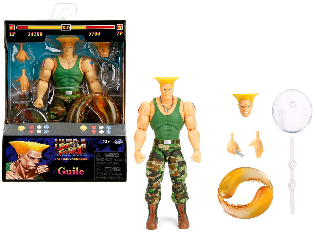 Rapid Vehicles Guile 6" Moveable Figure with Accessories and Alternate Head and Hands "Ultra...