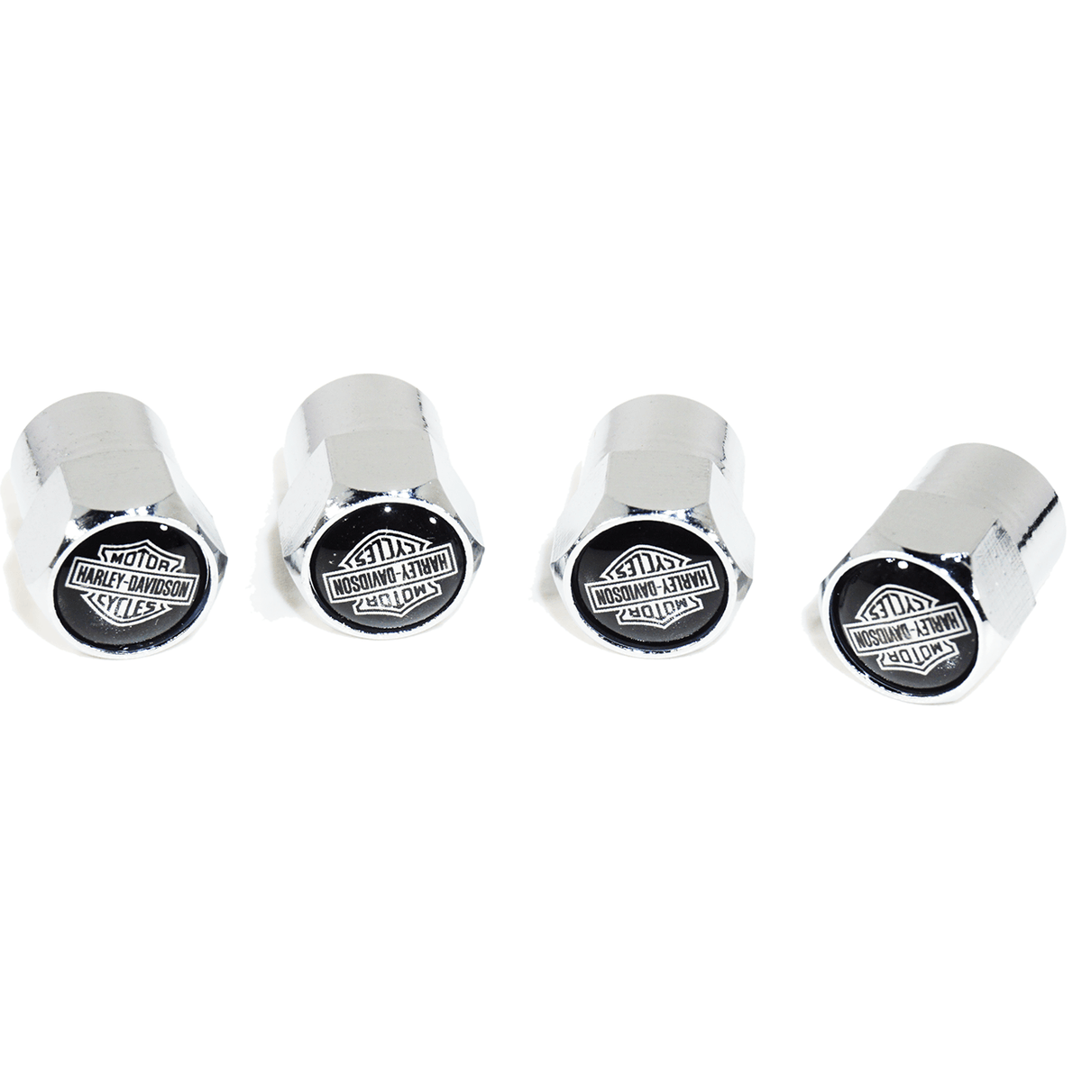 Chrome Valve Stem Tire Caps, Style: Harley Davidson