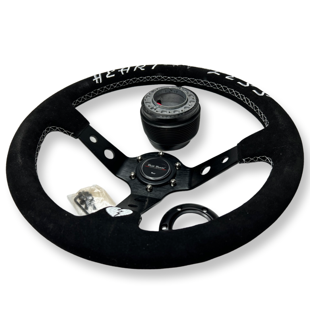 Suede Steering Wheel + Hub Adapter Kit For Subaru Impreza WRX STI Legacy Eclipse