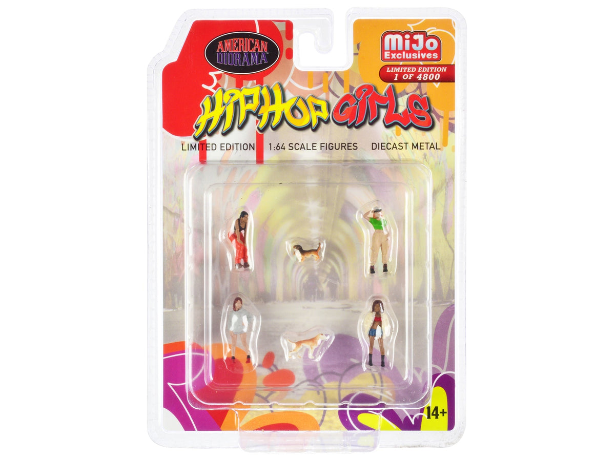 Rapid Vehicles "Hip Hop Girls" 6 piece Diecast Set (4 Women 2 Dog Figures) Limited Edition to...