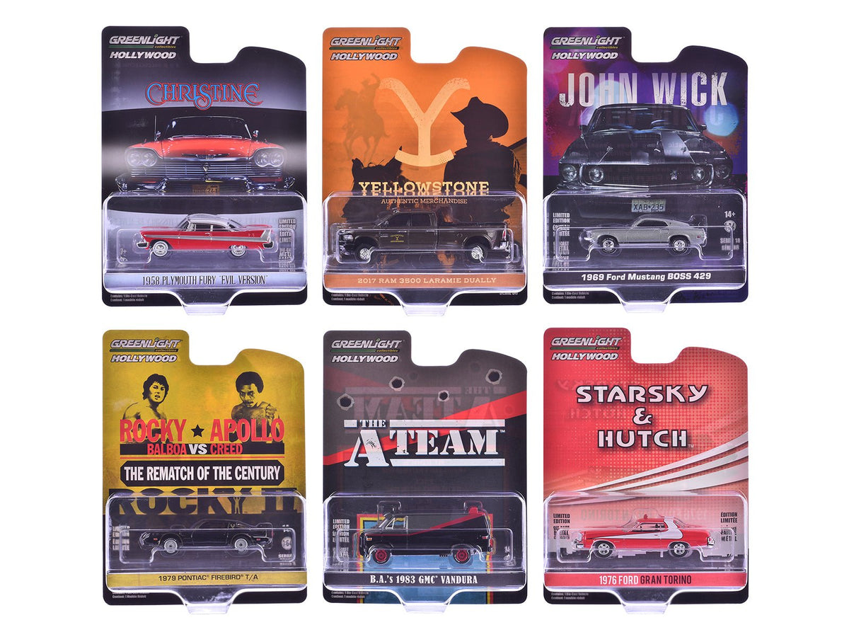 Rapid Vehicles "Hollywood Greatest Hits" (2024) Set of 6 pieces 1/64 Diecast Model Cars by...