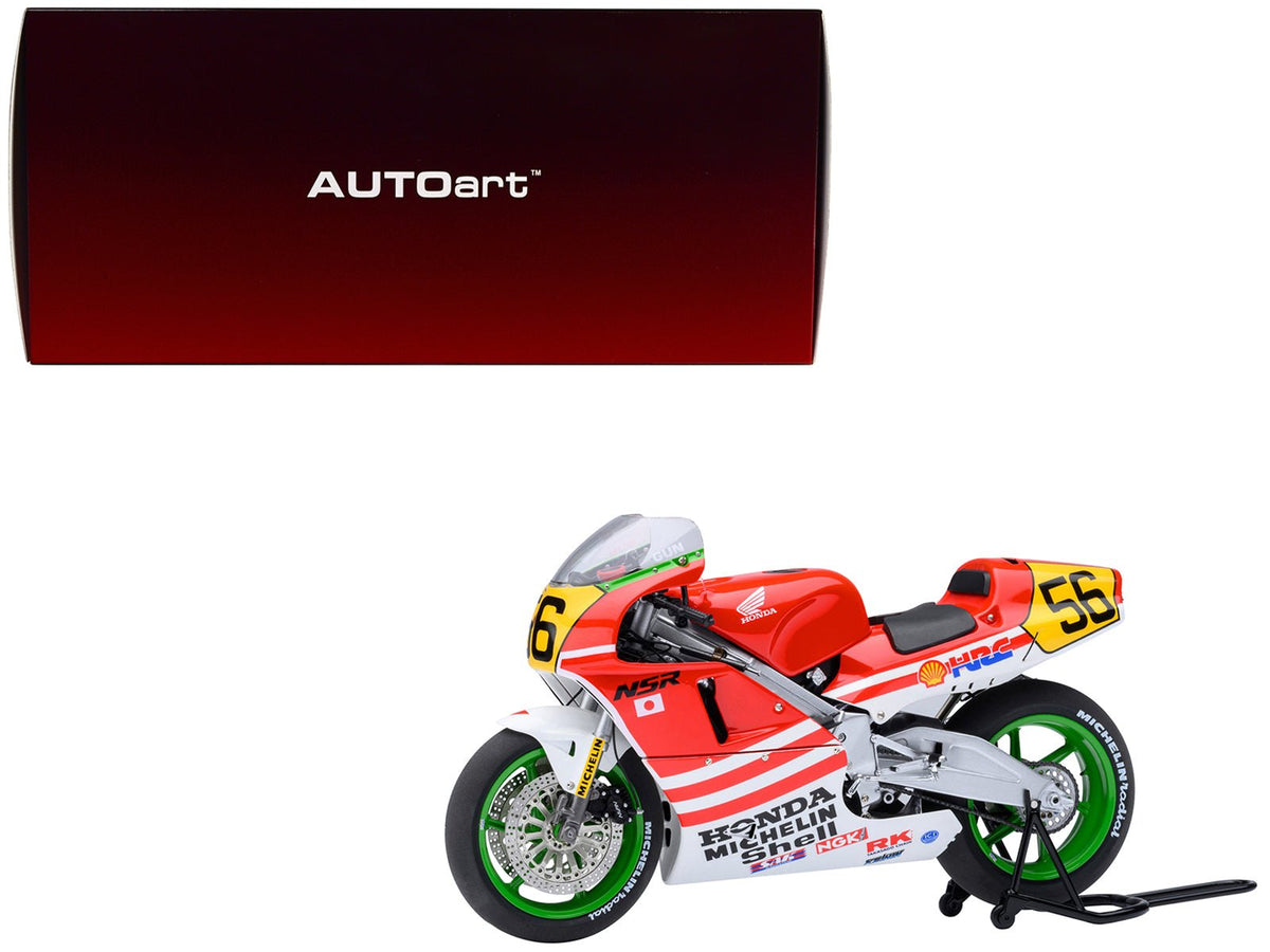 Rapid Vehicles Honda NSR500 WGP500 Motorcycle #56 Red and White with Helmet "Baribari Legend"...