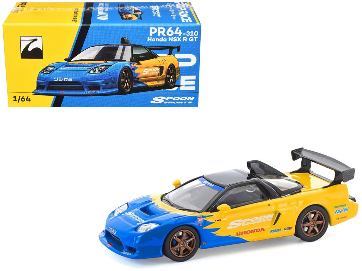 Rapid Vehicles Honda NSX-R GT RHD (Right Hand Drive) "Spoon Sports" Blue and Yellow with Black...