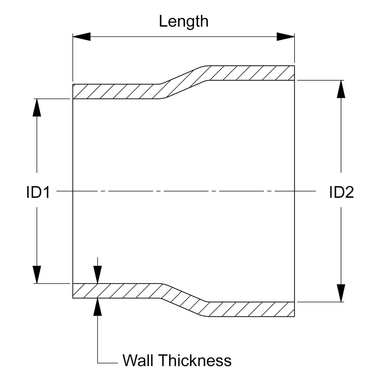 FR SPORT HPS Performance Products HPS 1-1/2" - 1-7/8", Silicone Straight Reducer Coupler Hose,...
