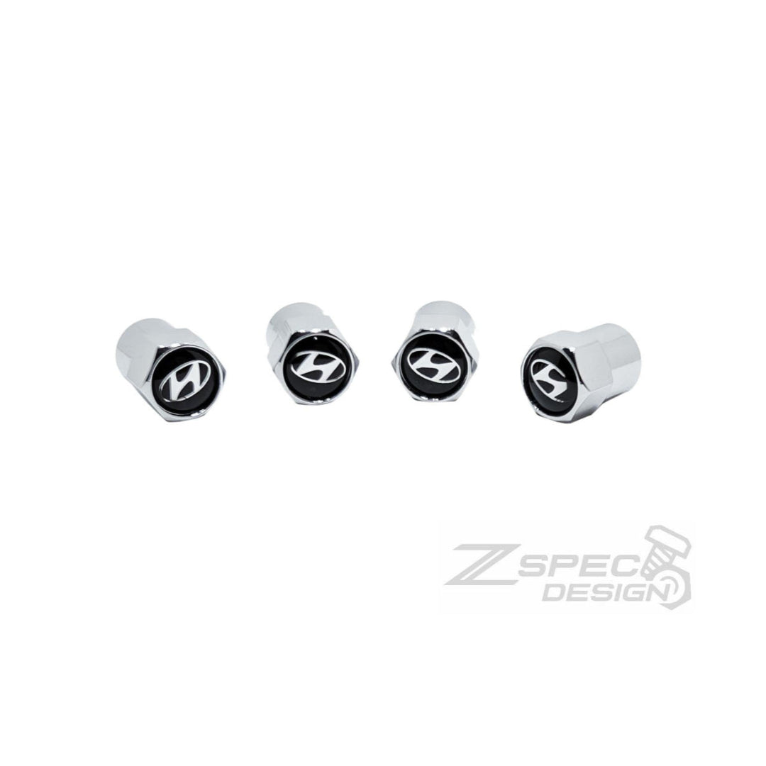 Chrome Valve Stem Tire Caps, Hyundai Style
