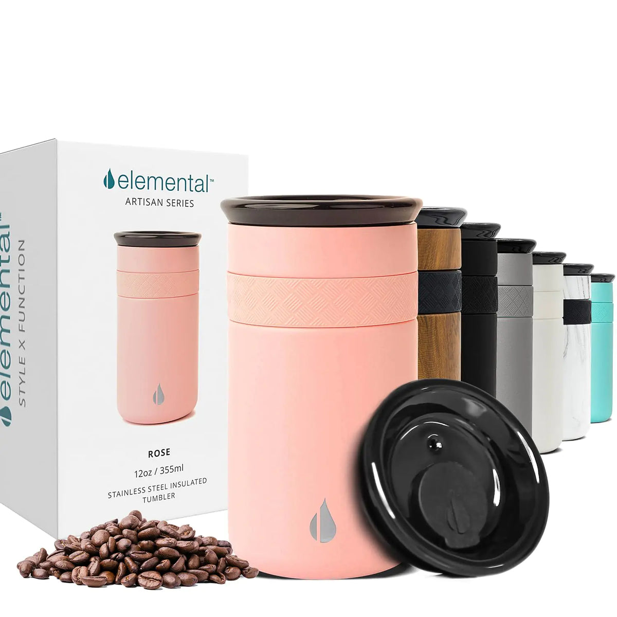 Rapid Vehicles Elemental Artisan Insulated Tumbler Triple Wall Coffee Travel Mug Reusable...