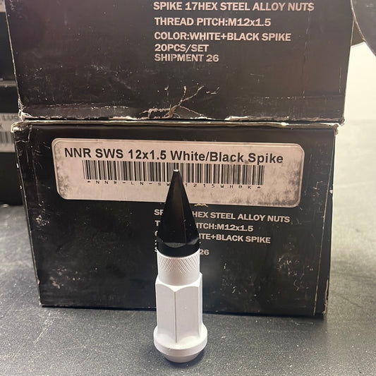 Speedzone Performance LLC NNR 12x1.5 White/Black Spikes Lugs