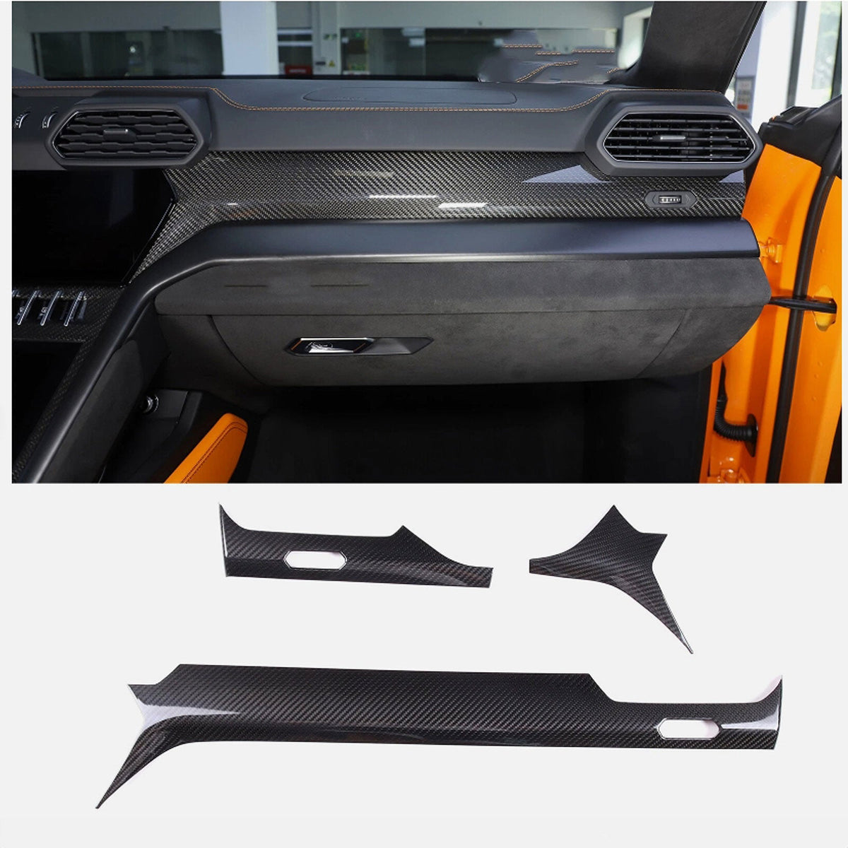 Bull Boost Performance Full Carbon Fiber Interior Trim Cover Set Fits Lamborghini URUS Lambo...