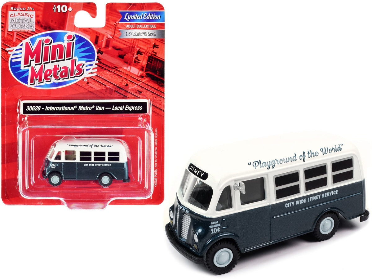 Rapid Vehicles International Metro Van Dark Blue Metallic and White "City Wide Jitney Service"...